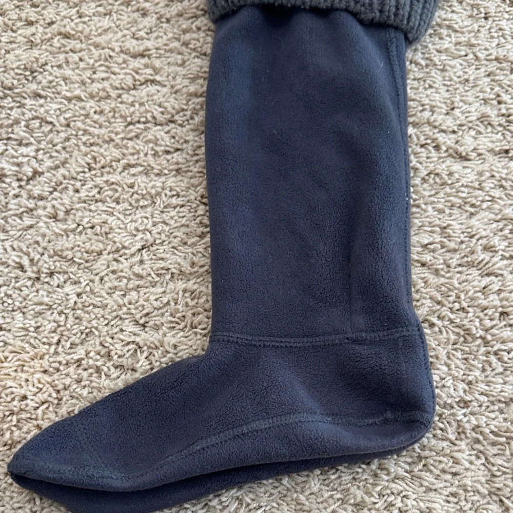Hunter Charcoal Fleece Cardigan Stitch Tall Boot Liner Socks Womens sz  L (8-10)